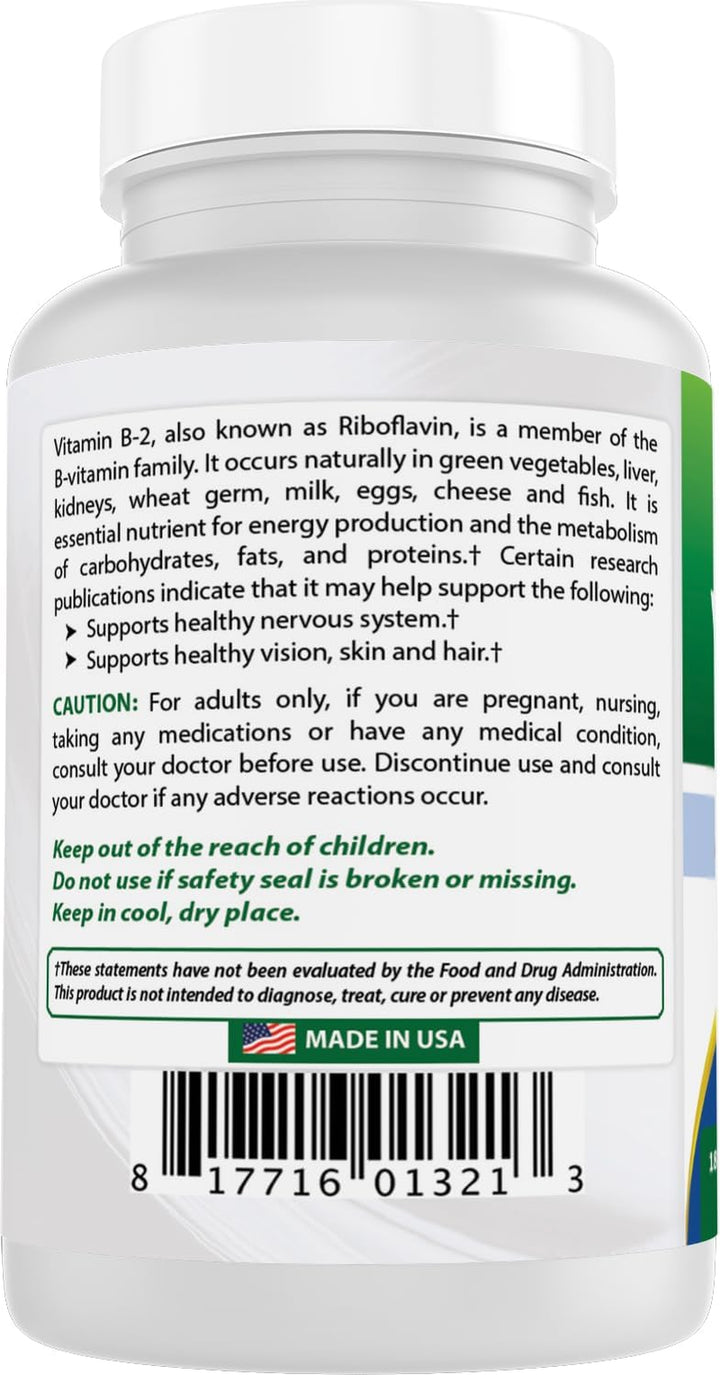 Vitamin B2 Riboflavin 100 Mg 180 Tablets