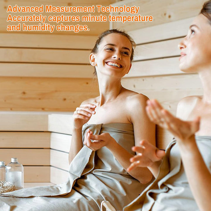 Sauna Thermometer Hygrometer: 2-In-1 round Wooden Sauna Room Thermometer and Hygrometer High Accuracy Measuring Thermometer for Steam Room Sauna Room