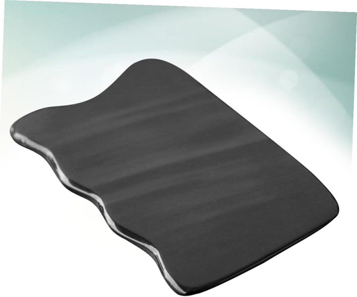 Natural Horn Gua Sha Massager Board for Face Neck and Back Smooth Comfortable Scrapping Tool Multi-Functional Black Wave-Shaped Scraping Plate Cattle Horn Material Skin-Friendly