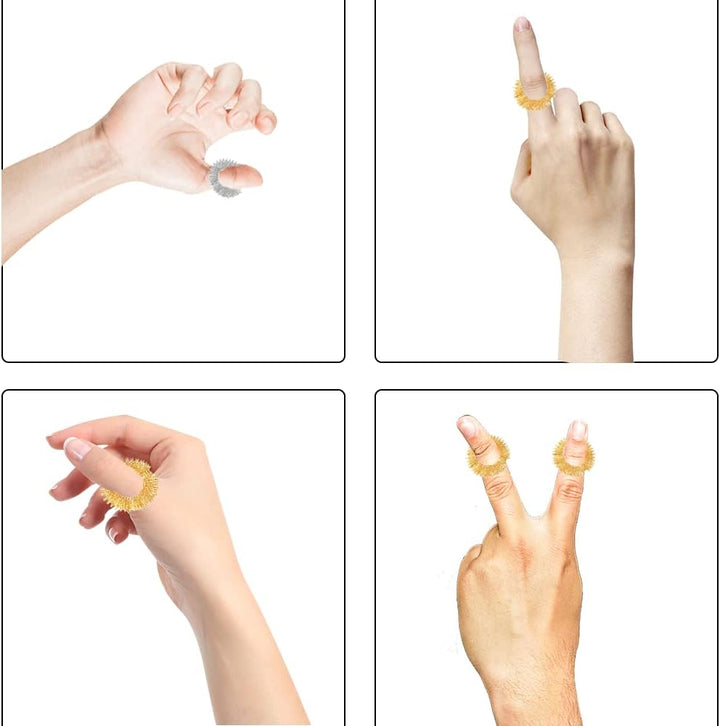 Acupressure Rings - 6 Piece Set, Finger Massage Rings for Teenagers & Adults