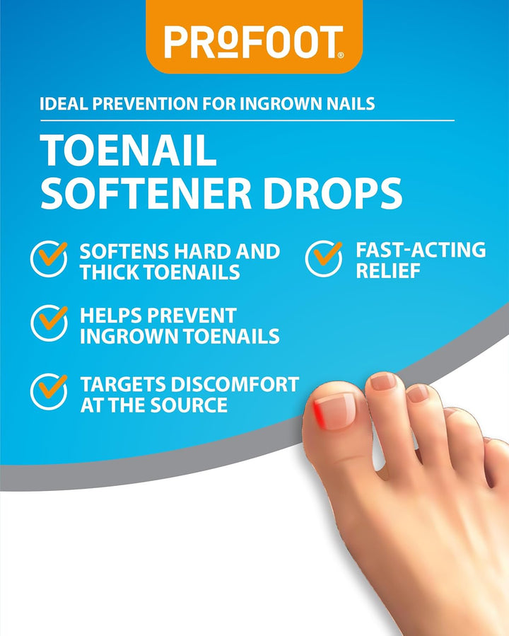 Toenail Softener Drops - 11Ml - Nail Softener Drops for Hard, Ingrown & Thick Toenails - Ideal Prevention for Ingrown Nails - Toe Nail Softener - Relieves Pain & Prevents Infection