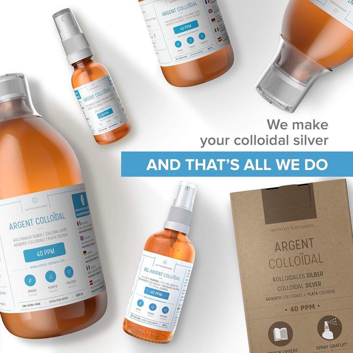Colloidal Silver Spray 100Ml ● 40 PPM ● Superior Concentration, Smaller Particles, Better Results ● Ecocert Cosmos Natural Certified ●
