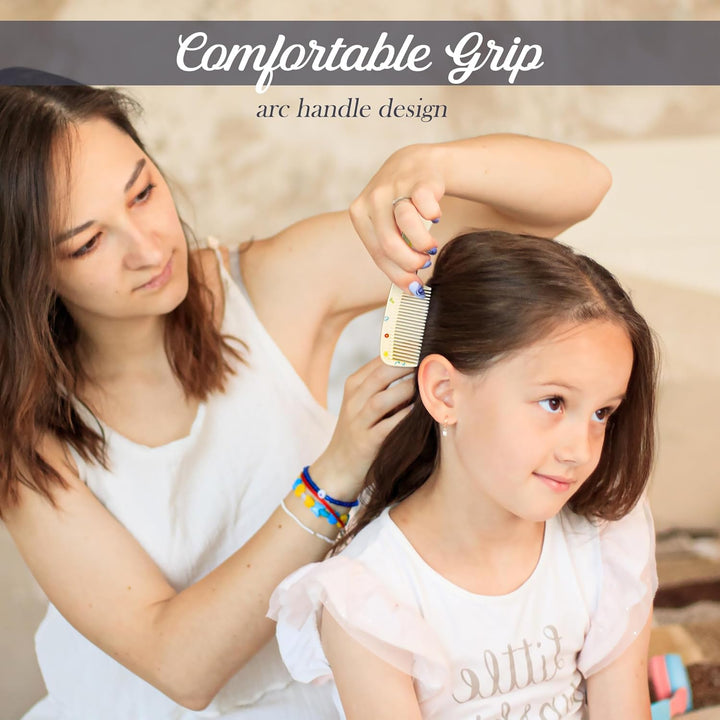 4 Pcs Girls Boys Hair Brush and Comb Set, Cute Styling Childrens Comb Hairbrushes Hairdressing Rat Tail Brush for Toddler Child'S Hair