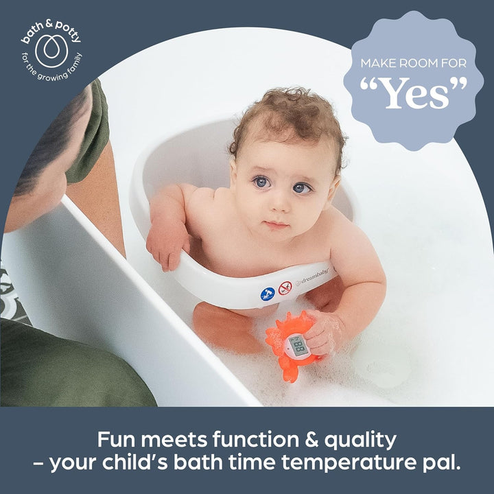 Crab Baby Bath Thermometer - Instant Read Digital Thermometer for Water and Room Temperature - Floating Baby Bath Toy