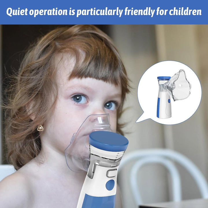 Portable Nebulizer Machine for Adults & Kids with 1 Big+1 Small Mask,Portable Nebulizer,Steam Inhaler,Nebuliser Machine for Adults,Silent Efficient Nebulizer,For Adults Kids Home Travel
