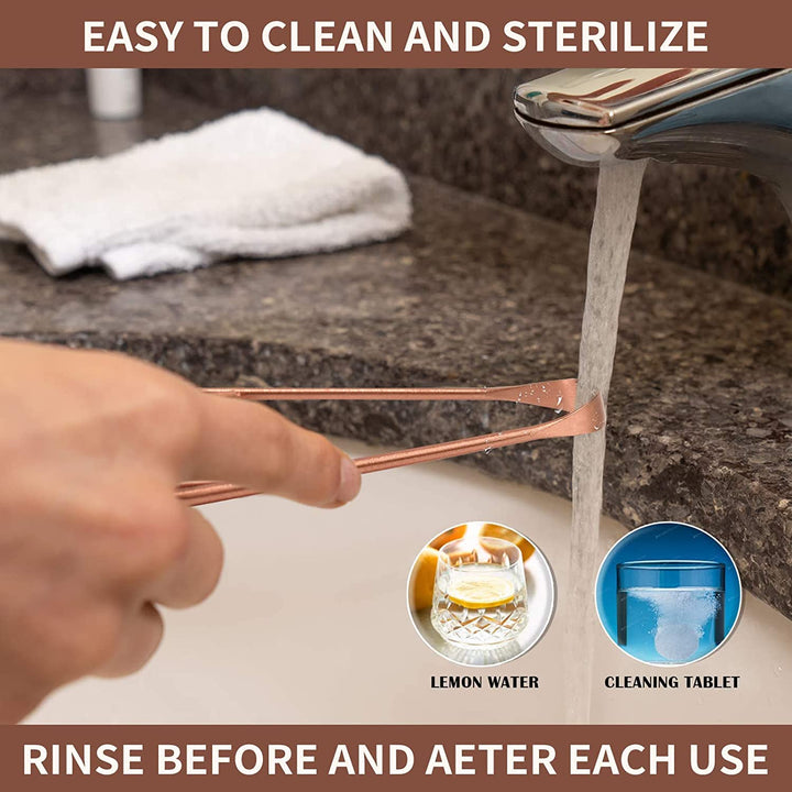 2 Pcs Copper Tongue Scraper Tongue Brush for Oral Care (2 Pcs Copper)