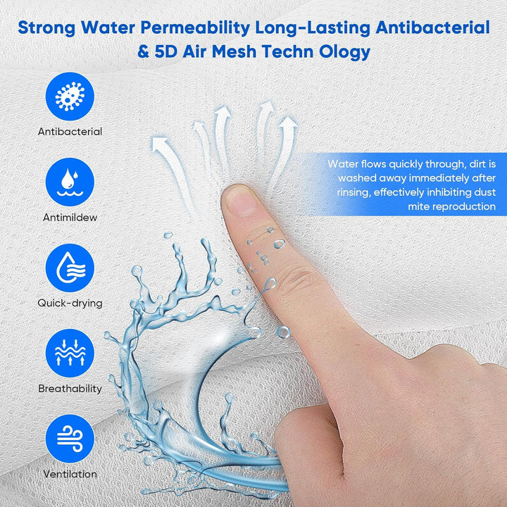 Full Body Bath Pillow Mat & Cushion, Bathtub Pillow Headrest with Comfort Soft 5D Air Mesh and 16 Powerful Suction Cups for Women Spa Relaxing Fits All Bathtub