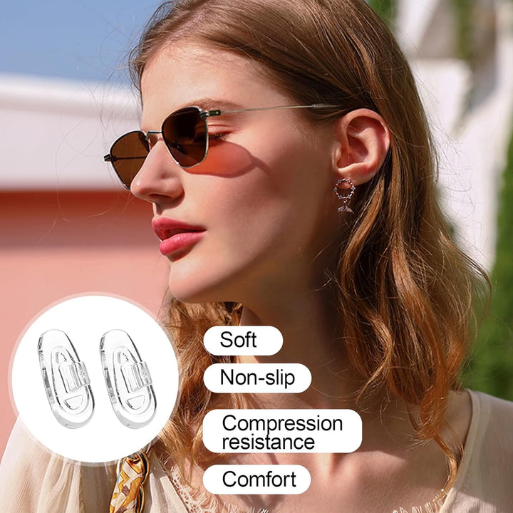 12 Pairs Silicone Nose Pads for Glasses, Push-In Glasses Nose Pads Silicone, Glasses Nose Pads, Fits Regular, Sunglasses, and Reading Glasses, Includes Screwdrive（Only Applicable to Snap on Glasses）