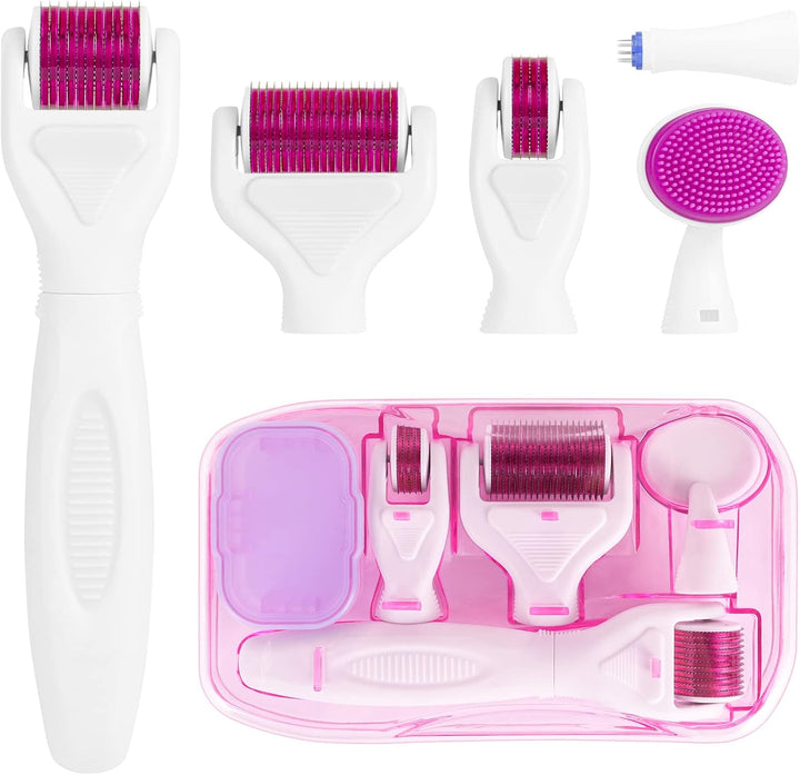 Derma Roller, 1Mm Microneedle Derma Roller for Men and Women, Professional Microneedling Derma Needling, Micro Needle Roller Facial Wrinkles Hair Loss Stretch Marks Hair Regrowth