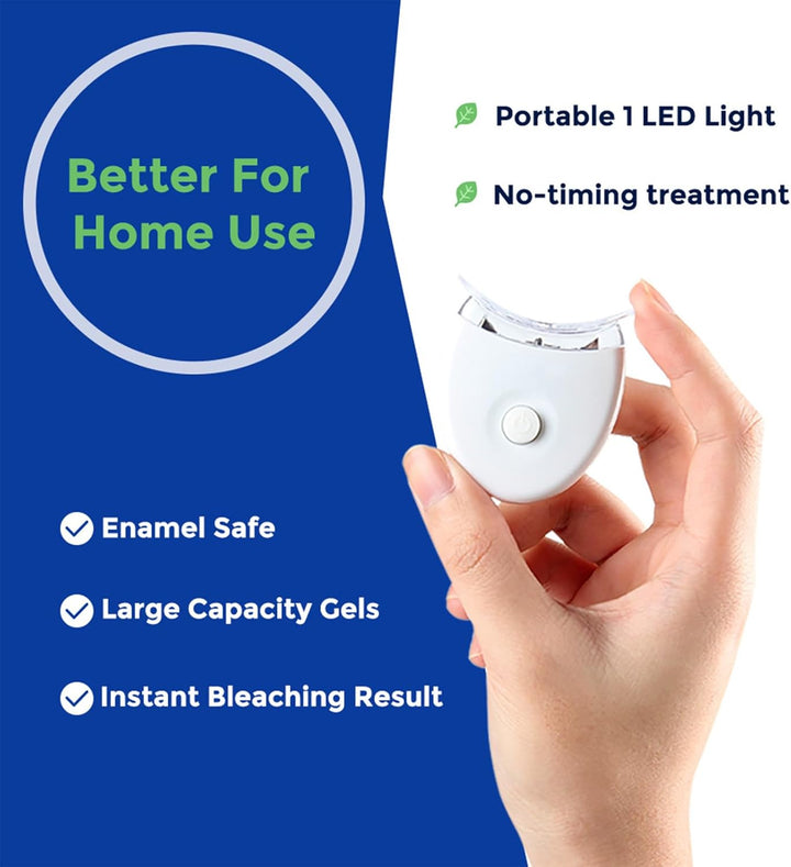 35% Whitening Gel Refills with LED Light and Mouth Trays - 10 PCS 3ML Teeth Gel - Oral Bleaching Treatment