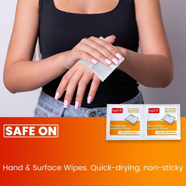 Multi-Purpose 75% Isopropyl Alcohol Wipes for Cleaning & Disinfecting (Large Size)