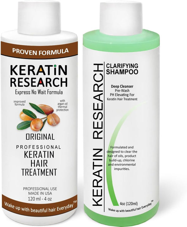 Brazilian Keratin Hair Treatment Straightening Smoothing Damaged Hair Repair Complex Blowout Long Lasting Organic Natural Results, Argan Oil Collagen Proteins Amino Acids (120Ml X2)