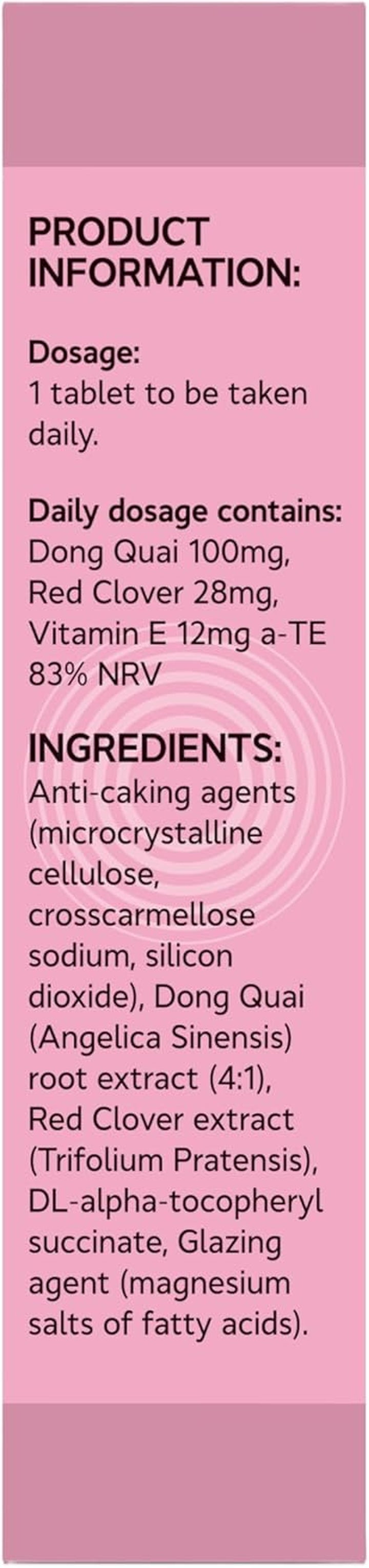 Balance Blend Menopause & Perimenopause Supplement for Symptom Relief | Specific Blend of Dong Quai, Red Clover & Vitamin E to Ease Hot Flushes, Night Sweats & More | 60 Mtick Certified Tablets