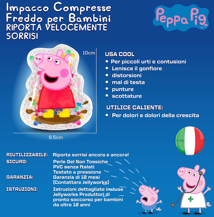 Peppa Pig Children’S Bruise Soother | Cooling Gel Pack/Ice Pack for Bumps and Bruises | Re-Usable | Cold Pack & Warm Use | Soothing, Peppa Brings Smiles Back Fast! | Made by