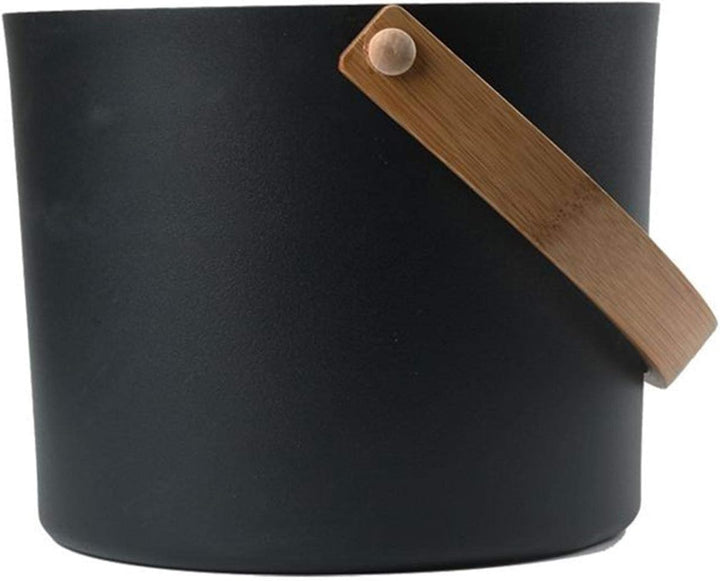 Sauna Bucket and Ladle Set | 7L Luxurious Finnish Wooden Sauna Aluminum Bucket with Long Handle Spoon Set | Matching Ladle Sauna Barrel Sauna Spa Accessories