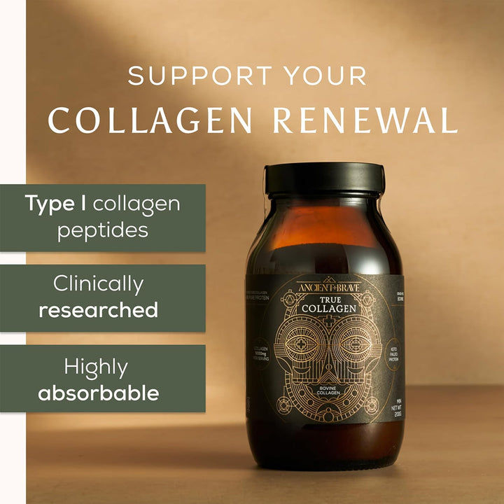 True Collagen 200G - Grass-Fed Bovine Collagen Powder - 100% Hydrolysed Collagen Peptides (Type 1) High Protein Supplements for Women - Fasting, Beauty, Keto - Skin, Hair & Nail Health