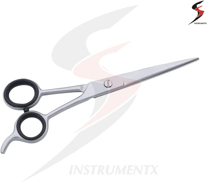 Professional Hairdressing Scissors, Stainless Steel Barber Scissors for Men, Women & Kids, Razor Sharp Hair Scissor for Hair Styling Salon and Home Use (Silver, 5.5")
