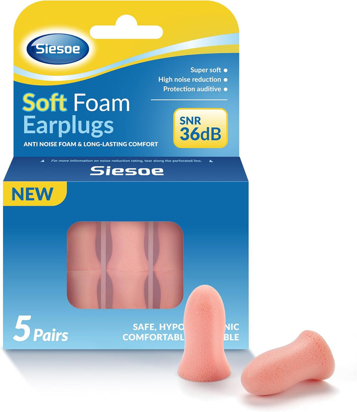 2025 Pro Version Ear Plugs for Sleep, Thermal-Adaptive Memory Foam for Travel, Work, Side Sleepers & Noise Relief (5 Pairs with Case) (Pink, Media)