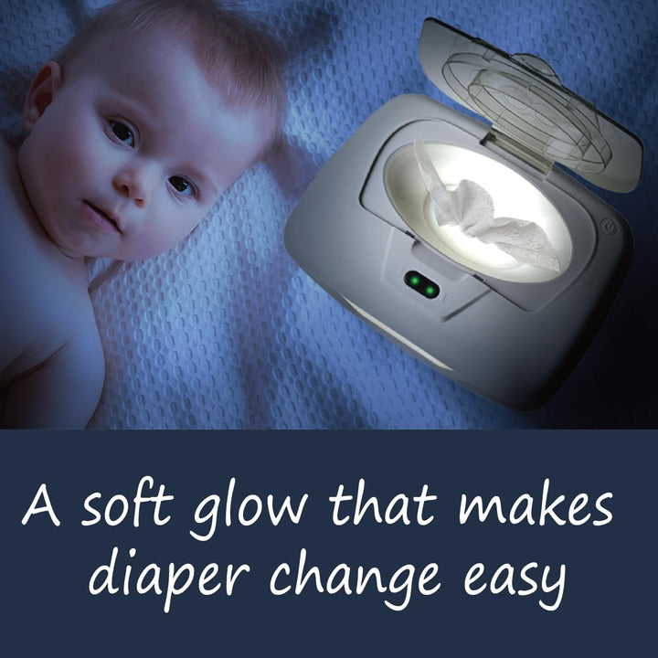 Baby Wet Wipes Warmer, Dispenser, Holder and Case - with Easy Press On/Off Switch, Only Available at Amazon