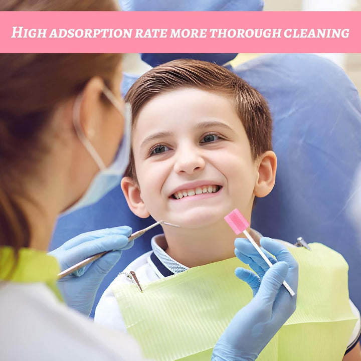 Oral Mouth Swabs Sponges,30 PCS Mouth Sponges on Stick for Hydration,Oral Care Sponge Swab Disposable,Mouth Swabs for End of Life Care Dental Care Kit Foam Swab Sticks for Oral Care (Pink)