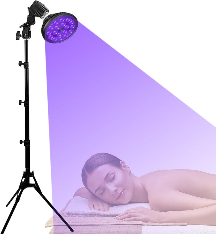 54W Face Tanning Lamp, 180° Rotation Sun Lamp, Tanning Lamp Solarium for Home, with Adjustable Height Tripod (38.5"-78.7"), Eye Mask, for Home Beauty Salon Face and Body All Skin Tones (B)