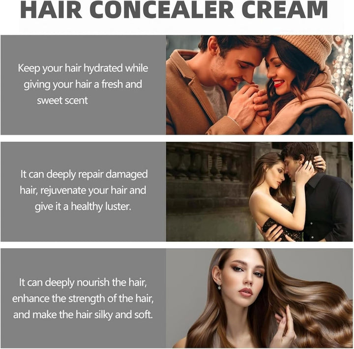50Ml Hair Concealer Cream,Hair Concealer,Hair Dye Stick,Root Cover up Stick,Root Concealer,Enhance Hairline,Natural Volumized Look,Suitable for Women and Men,Long-Lasting and Styling(Black)