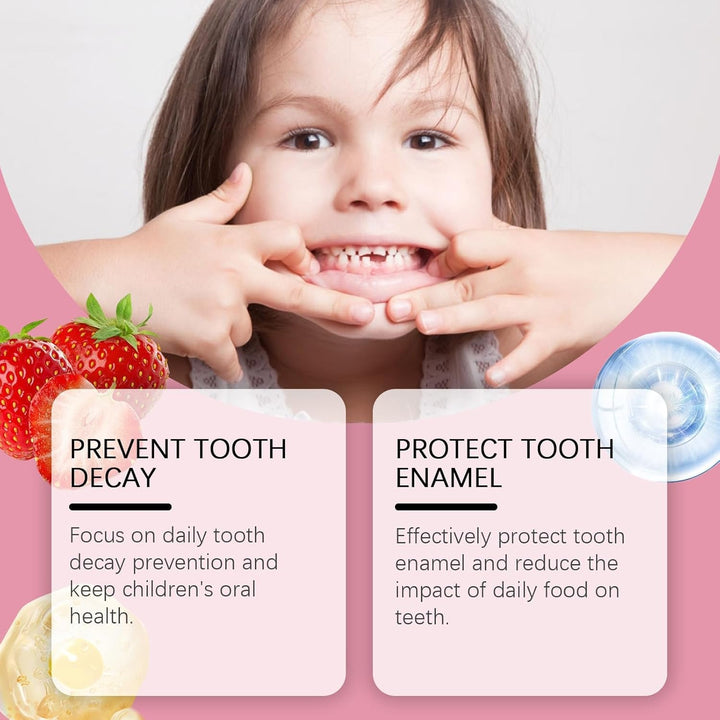 Kids Hydroxyapatite Toothpaste,Probiotic Teeth Whitening Toothpaste,Strawberry Enamel Protection for Children 2+
