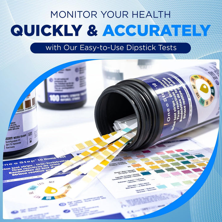 100 X 10-In-1 Parameter Urine Test Strips | Glucose, Ketone, Bilirubin, Nitrite, Urobilinogen, Protein, Ph, Blood, Specific Gravity and Leukocytes Dipstick Tests