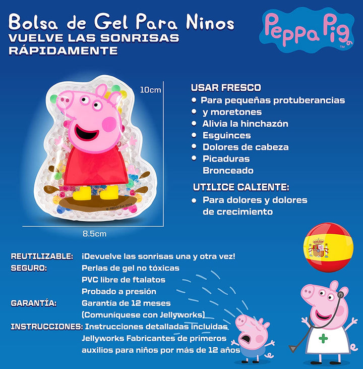Peppa Pig Children’S Bruise Soother | Cooling Gel Pack/Ice Pack for Bumps and Bruises | Re-Usable | Cold Pack & Warm Use | Soothing, Peppa Brings Smiles Back Fast! | Made by