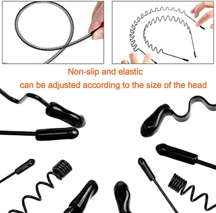 Mens Hair Band Sports Hair Bands Men, Non-Slip Sports Fashion Headband, Metal Hair Band Men, Hair Hoop Outdoor Sports, Weddings and Daily Wear (6 Pcs)