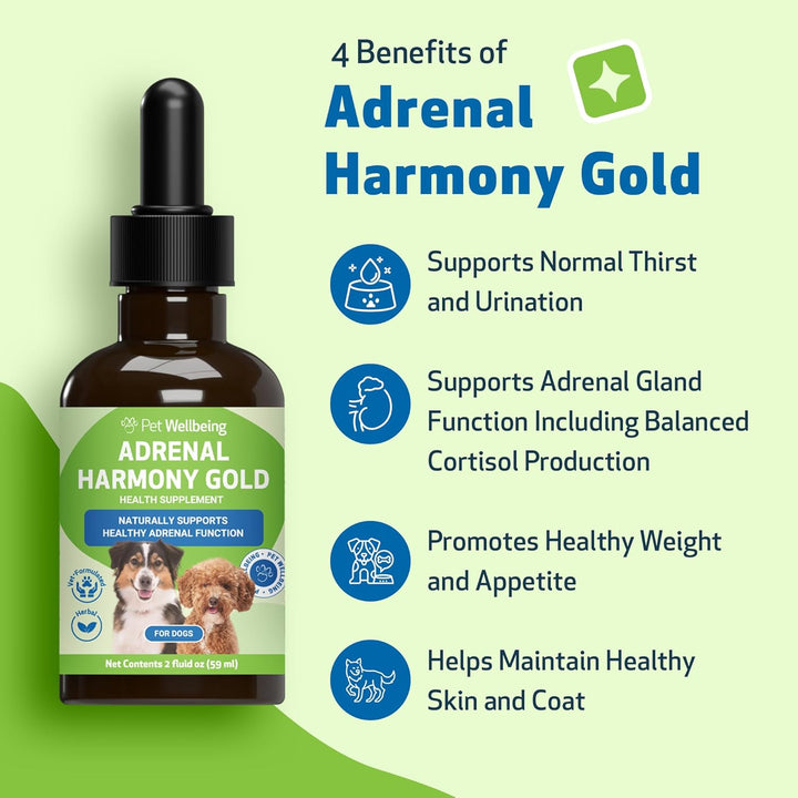 - Adrenal Harmony Gold for Dogs- Natural Support for Adrenal Dysfunction and Cushing'S - 2 Ounce (59 Milliliter)