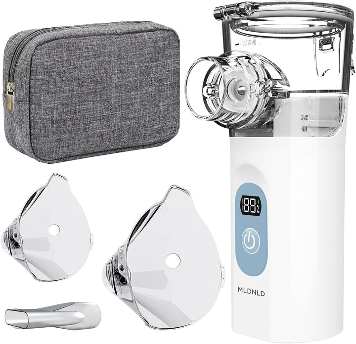 Nebuliser Machine for Adults, Quiet Inhaler with Included Storage Bag, Rechargeable with 2 Masks & Mouthpiece, Easy to Use and Clean,Perfect Nebulizer for Travel and Home Use