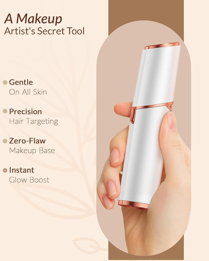 Facial Hair Remover for Women Face: Rechargeable Electric Painless Facail Hair Removal Device for Upper Lips, Chin,Peach Fuzz (White)