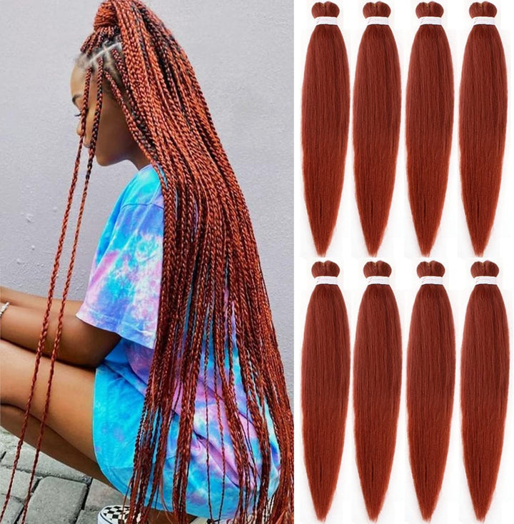 3 Packs Pre Stretched Braiding Hair Extension Yaki Texture EZ Braids Hair for Coi Leray Braids Black Braiding Crochet Hair Extensions /30 Inch 1B#