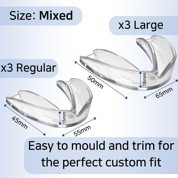 Easy Mouldable Mouth Guard for Teeth Grinding, 6 X Mixed, Protect Tooth Enamel, Grinding Teeth Night Guard for Sleeping, Bruxism Clenching Gum Shield for Sleep, Dental Guards for Women Men