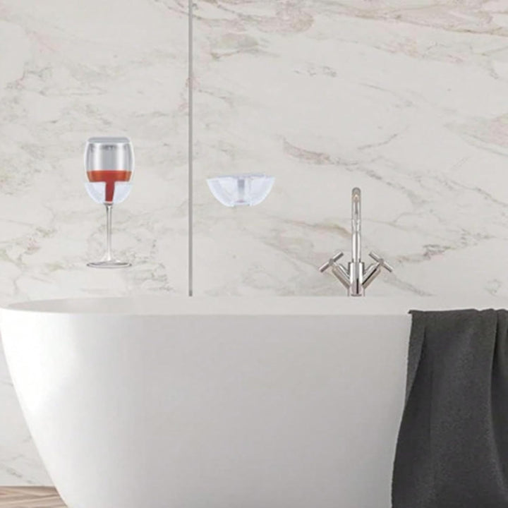 Wine Glass Holder for Shower, Hangable Cup Holder Bathtub Trays, anti Slip Wine Glass Holder, No Drill Hangable Shower Caddy for Bathroom