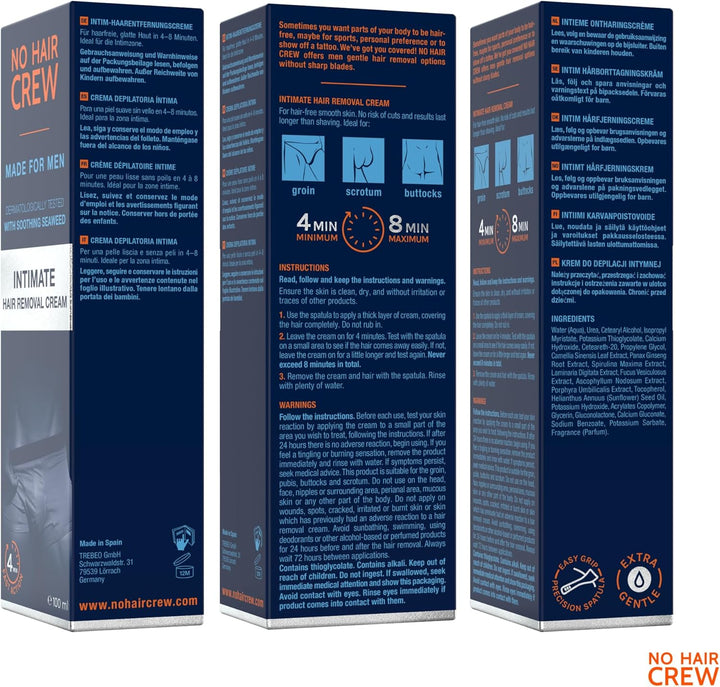 Intimate Hair Removal Cream for Men – Extra Gentle, Fast & Painless Depilation for Groin, Scrotum, Buttocks & Pubic Area – 100 Ml