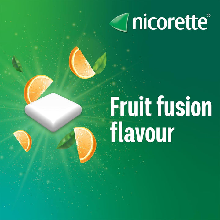 Fruitfusion 4Mg Gum (105 Pieces), Discreet Stop Smoking and Stop Vaping Aid, Helps Tackle Cravings and Withdrawal Symptoms, Nicotine Gum with Pleasant Fruit Flavour (Quit Smoking or Vaping)