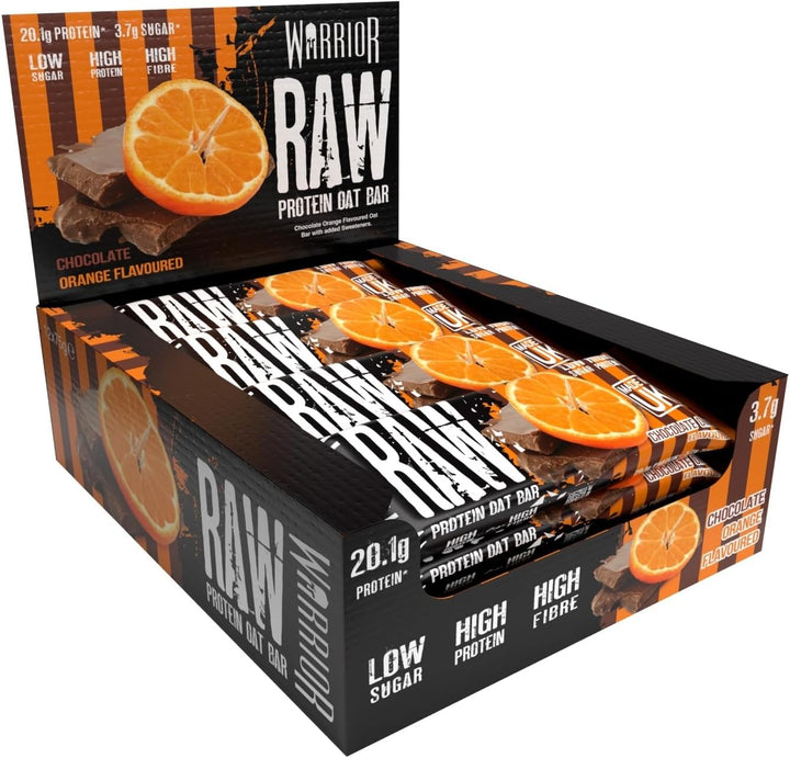 Raw Protein Bars – 12 X 75G High Protein Snack – High Fibre, Low Sugar – Ideal Meal Replacement or Healthy Nutrition Energy Snacks - Oat Bar Flapjacks – UK Made (Chocolate Brownie)