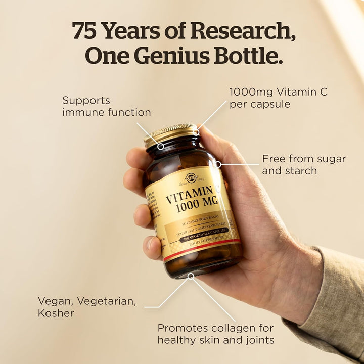 Vitamin C 1000Mg - Healthy Immune System - Helps Fight Free Radicals - Vegan - Pack of 100 Capsules