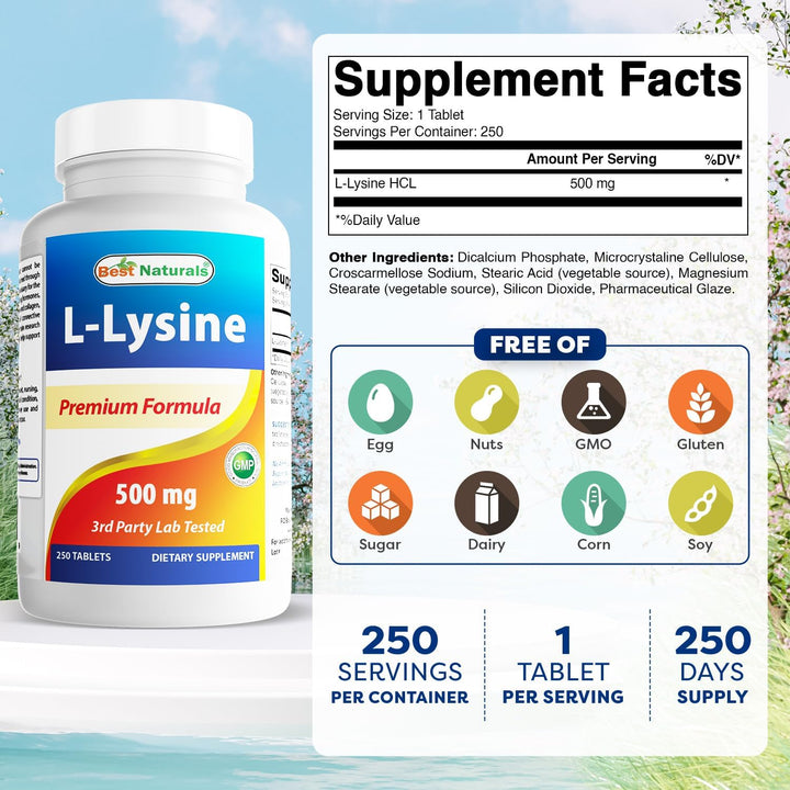 L-Lysine 500 Mg 250 Tablets