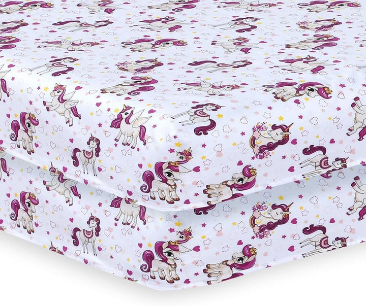 2 X Cot Bed Fitted Sheets, 60 X 120 Cm Easy Care Fine Quality Breathable Polycotton Cot Sheet (Sleeping Teddy-60 X 120Cm)