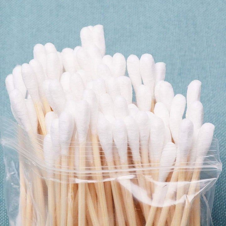 600 Pk Bamboo Cotton Buds (6 X 100) by , 100% Biodegradable Cotton Swab with Wooden Handles for Cleaning Ear, Makeup,Keyboard,Wound Etc