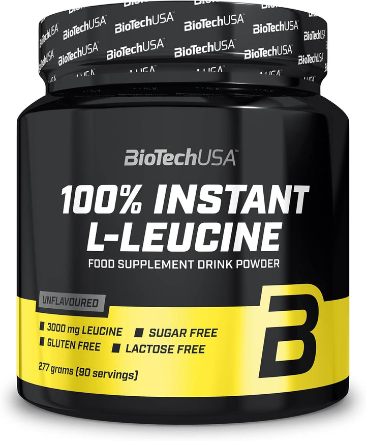 100% Instant L-Leucine Drink Powder | Vegan | Sugar-Free | Gluten-Free | Lactose Free | 3,000Mg Leucine | 277G | Unflavoured