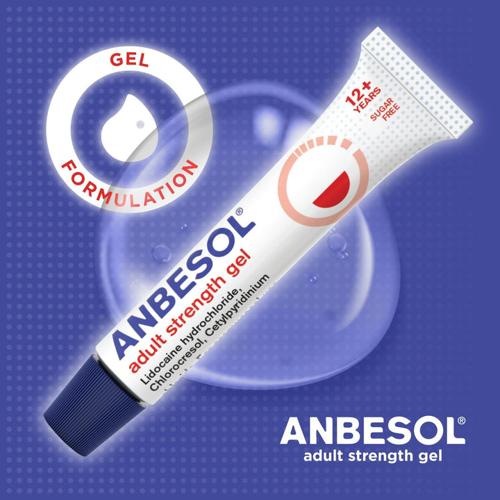 Adult Strength Gel for Rapid Pain Relief from Mouth Ulcers and Denture Irritation, Contains Lidocaine 2 Percent, Suitable for Ages 12+, Sugar Free, 10G