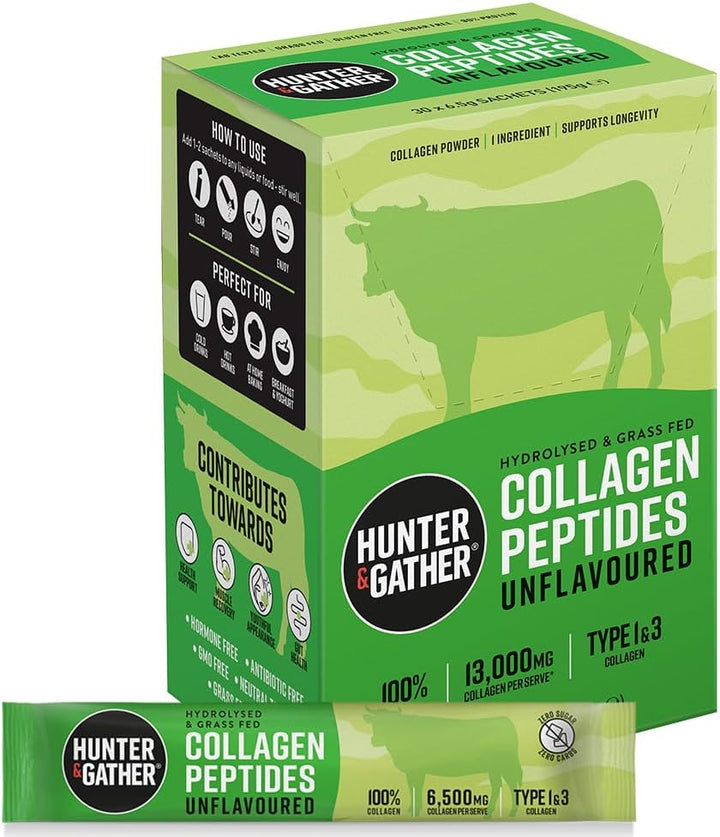 Grass Fed Bovine Collagen Powder 400G | Pure Unflavoured Premium Hydrolysed Bovine Collagen Peptides Powder for Hair Skin Nails Muscles | Collagen Supplements for Women and Men