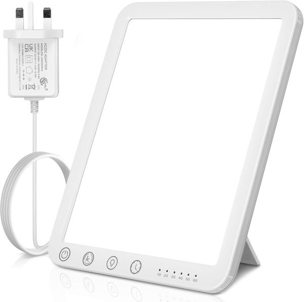 SAD Lamp, 15000 Lux Light Therapy Lamp Uv-Free, Natural Sunlight Lamp SAD Light with 3 Color Temperature 5 Brightness Levels 6 Timer, 180° Stand, Touch Control & Memory Function for Home,Office