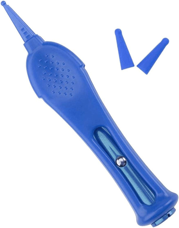 Infant Nose Cleaning Tweezers with LED Light Safety Round-Head Baby Ear Nose Navel Cleaner Tool Forceps Plastic Cleaner Clip, Newborn Safety Safe Care (Blue)