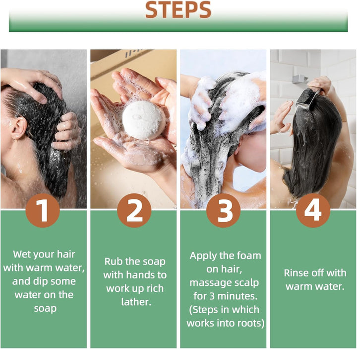 Shampoo Bar Conditioner for Hair Growth Cleanse Moisturize Nourish Strengthen Handcrafted Soap Safe Hair Care for Men & Women All Hair Types Plastic-Free 60G (Rosemary)