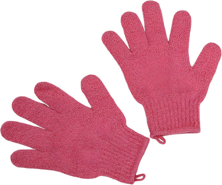 Exfoliating Gloves，6Pcs Bath and Body Exfoliator Mitts，Bamboo Shower Gloves ，Scrubs Away Ingrown Hair and Dead Skin，For Shower, Spa, Massage and Dead Skin Cell Remover Loofah（Blue+Green+Pink）